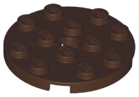 LEGO® los onderdeel Plaat Rond in kleur Donker Bruin 60474