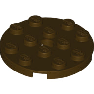 LEGO® los onderdeel Plaat Rond in kleur Donker Bruin 60474
