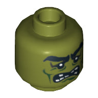 LEGO® los onderdeel Hoofd in kleur Olijfgroen 3626pb0772