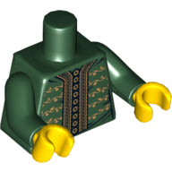 Plaatje in Gallery viewer laden, LEGO® los onderdeel Lijf met Motief Donkergroen 973pb1244c01