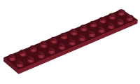 LEGO® los onderdeel Plaat Algemeen in kleur Donkerrood 2445