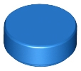 LEGO® los onderdeel Tegel Rond in kleur Blauw 98138
