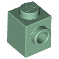 Plaatje in Gallery viewer laden, LEGO® los onderdeel Steen Aangepast in kleur Zandgroen 87087