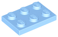 LEGO® los onderdeel Plaat Algemeen Helder Lichtblauw 3021