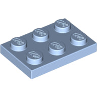 Plaatje in Gallery viewer laden, LEGO® los onderdeel Plaat Algemeen Helder Lichtblauw 3021
