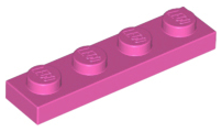 LEGO® los onderdeel Plaat Algemeen in kleur Donker Roze 3710