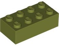 Plaatje in Gallery viewer laden, LEGO® los onderdeel Steen in kleur Olijfgroen 3001