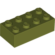 Plaatje in Gallery viewer laden, LEGO® los onderdeel Steen in kleur Olijfgroen 3001