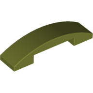 Plaatje in Gallery viewer laden, LEGO® los onderdeel Dakpan Gebogen in kleur Olijfgroen 93273