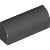 LEGO® los onderdeel Dakpan Gebogen in kleur Zwart 6191