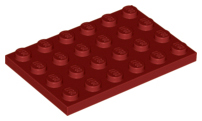Plaatje in Gallery viewer laden, LEGO® los onderdeel Plaat Algemeen in kleur Donkerrood 3032