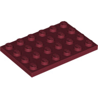 Plaatje in Gallery viewer laden, LEGO® los onderdeel Plaat Algemeen in kleur Donkerrood 3032