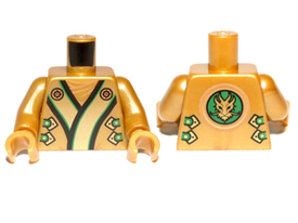LEGO® los onderdeel Lijf met Motief Parel Goud 973pb1348c01