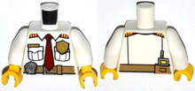 Plaatje in Gallery viewer laden, LEGO® los onderdeel Lijf met Motief Wit 973pb1304c01