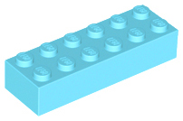 Plaatje in Gallery viewer laden, LEGO® los onderdeel Steen in kleur Medium Azuurblauw 2456