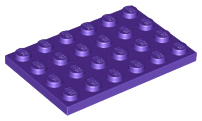 Plaatje in Gallery viewer laden, LEGO® los onderdeel Plaat Algemeen in kleur Donkerpaars 3032