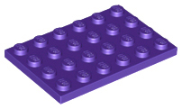 LEGO® los onderdeel Plaat Algemeen in kleur Donkerpaars 3032