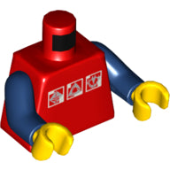 LEGO® los onderdeel Lijf met Motief Rood 973pb0274c02