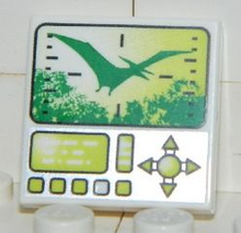 Plaatje in Gallery viewer laden, LEGO® los onderdeel Tegel met Motief in kleur Wit 3068pb0428