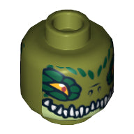 LEGO® los onderdeel Hoofd in kleur Olijfgroen 3626pb0885