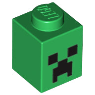 Plaatje in Gallery viewer laden, LEGO® los onderdeel Steen met Motief Groen 3005pb018