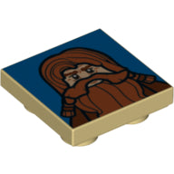 LEGO® Tegel Aangepast met Motief Geelbruin 11203pb003