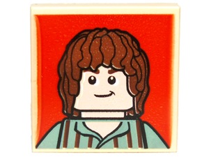 LEGO® Tegel Aangepast met Motief Geelbruin 11203pb004