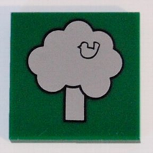 Plaatje in Gallery viewer laden, LEGO® los onderdeel Tegel met Motief Groen 3068pb0200