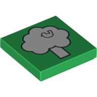 Plaatje in Gallery viewer laden, LEGO® los onderdeel Tegel met Motief Groen 3068pb0200