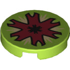 LEGO® los onderdeel Tegel Rond met Motief Limoen 4150pb124