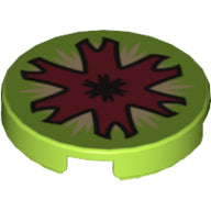 LEGO® los onderdeel Tegel Rond met Motief Limoen 4150pb124