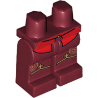 LEGO® los onderdeel Benen met Motief Donkerrood 970c00pb0063