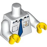 Plaatje in Gallery viewer laden, LEGO® los onderdeel Lijf met Motief Wit 973pb0434c01