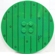 Plaatje in Gallery viewer laden, LEGO® los onderdeel Tegel Rond met Motief Groen 6177pb011