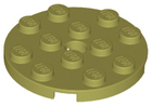 LEGO® los onderdeel Plaat Rond in kleur Olijfgroen 60474