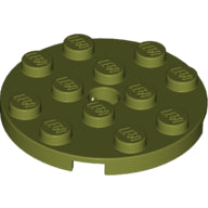 Plaatje in Gallery viewer laden, LEGO® los onderdeel Plaat Rond in kleur Olijfgroen 60474