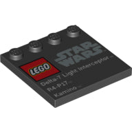 LEGO® onderdeel Tegel Aangepast met Motief Zwart 6179pb055