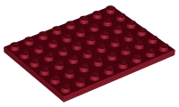 LEGO® los onderdeel Plaat Algemeen in kleur Donkerrood 3036
