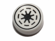 Plaatje in Gallery viewer laden, LEGO® los onderdeel Tegel Rond met Motief Wit 98138pb011