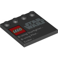 LEGO® onderdeel Tegel Aangepast met Motief Zwart 6179pb063