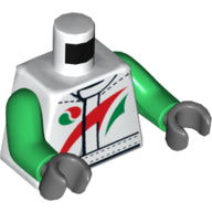 Plaatje in Gallery viewer laden, LEGO® los onderdeel Lijf met Motief Wit 973pb1373c01