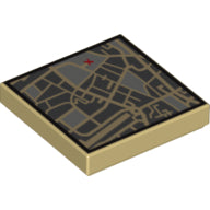 LEGO® los onderdeel Tegel met Motief Geelbruin 3068pb0634