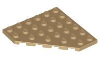 LEGO® los onderdeel Wig Plaat in kleur Donker Geelbruin 6106