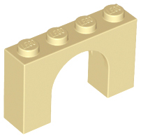 Plaatje in Gallery viewer laden, LEGO® los onderdeel Steen Boog in kleur Geelbruin 6182