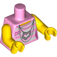 Plaatje in Gallery viewer laden, LEGO® los onderdeel Lijf met Motief Fel Roze 973pb1402c01