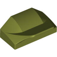 LEGO® los onderdeel Dakpan Gebogen in kleur Olijfgroen 47458