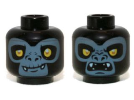 LEGO® los onderdeel Hoofd in kleur Zwart 3626cpb0970