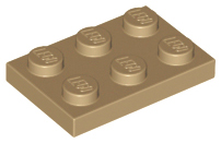 Plaatje in Gallery viewer laden, LEGO® los onderdeel Plaat Algemeen Donker Geelbruin 3021