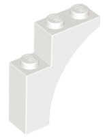 LEGO® los onderdeel Steen Boog in kleur Wit 13965