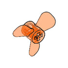 LEGO® los onderdeel Propellor Doorzichtig Neon Oranje 6041
